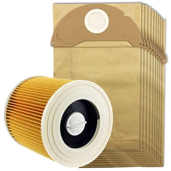 За филтър за прахосмукачки Karcher Wet &Dry Wd2 и 10x торби за прах