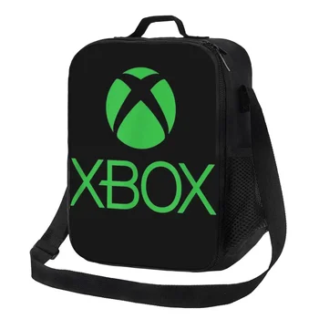 Зелен Xbox лого изолирани обяд чанта за жени видео игра геймър охладител термични Бенто бокс офис работа училище