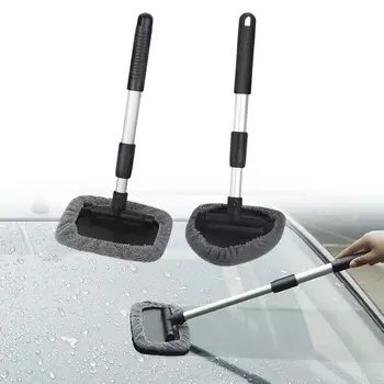 Инструменти за почистване на предното стъкло на автомобила Четка за измиване на превозни средства с разтегателна дръжка с дълъг обсег Силен апликатор за автоаксесоари