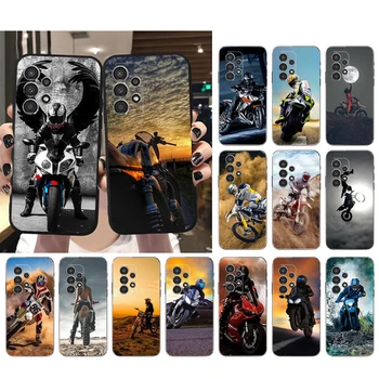 Калъф за телефон за Samsung Galaxy A73 A13 A22 A32 A71 A33 A52 A53 A72 A73 A31 A23 A34 A54 A52 A53S Moto Cross мотоциклет спорт