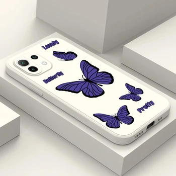 Калъф за телефон за Xiaomi Mi 11T 10T 9T 8 9 10 11 SE PRO LITE REDMI 10 10A 10C 9A 9T силиконов капак синя пеперуда