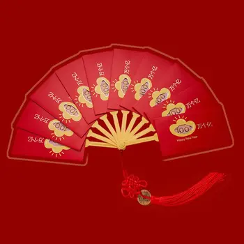 карикатура китайски творчески късмет пари изящни джобове за благословия Нова година червен плик пролетен фестивал фен форма пари джобове