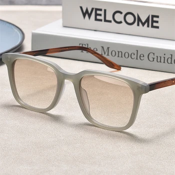Класически квадратни градиентни слънчеви очила за мъже Модни матови ацетатни рамки слънчеви очила UV400 Ултравиолетови слънчеви очила Унисекс