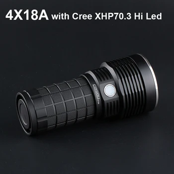 Конвой 4X18A с Cree XHP70.3 Hi Led фенерче Linterna Type-C зареждане фенерче светлина 18650 Лов търсене къмпинг лампа