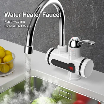 Кухненски кран за вода с LED цифров дисплей 3000W 220V електрически нагревател за топла вода Кранче бързо отопление за кухня баня