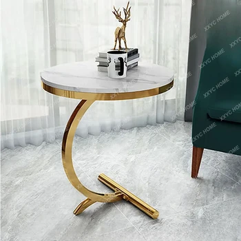 Луксозен мраморен диван странична маса хол диван край нощно шкафче малка кръгла масичка за кафе журнальный столик Stolik Kawowy