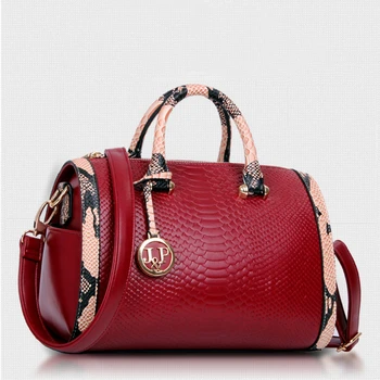 Луксозна пазарска чанта Ръчна змия модел чанта Дамски Бостън възглавница чанта едно рамо диагонал Straddle чанта голям капацитет чанта