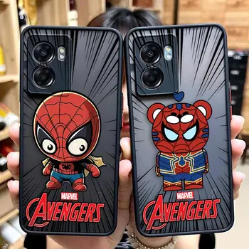 Матов калъф за OPPO A95 A94 A93 A92 A92S A78 A74 A73 A72 A57 A55 A54 A53 A17 A16 4G 5G случай Marvel Avengers Lron Man Spider Man