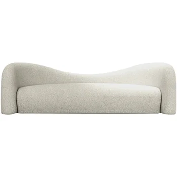 Минималистичен 3-местен диван с регулируема облегалка Всекидневна Модерен бял диван Модул от агнешка вълна Голям дизайнерски канапе салон Bedhome мебели