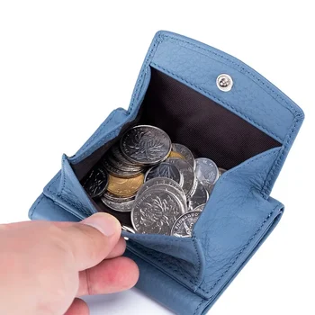 Мода Нов малък портфейл Rfid кожа Ins многофункционален монета чанта портфейл мини кратко женски чантата японски