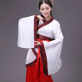 Модерен елегантен Cheongsam азиатски рокля изпълнение женски ханфу костюм китайски стил дрехи палто пола антични дрехи