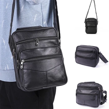 Мъжки ретро PU меки кожени чанти за рамо Универсален голям капацитет Висококачествена модна текстура Чанти за пътуване Мъжки чанти