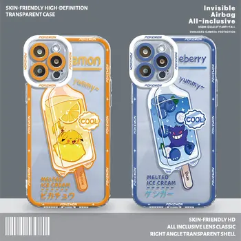Назад Прозрачен силиконов калъф за телефон за Xiaomi Mi 11 Lite 11T Pro Poco X3 NFC X4 X5 M3 M4 Pro Pokemon Popsicle капак