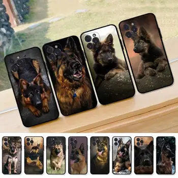 Немско овчарско куче Калъф за телефон Силиконов мек за iphone 14 13 12 11 Pro Mini XS MAX 8 7 6 Plus X XS XR Cover