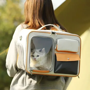Нов голям капацитет котка куче раница извън преносим платно едно рамо котка чанта наклонена Pet чанта