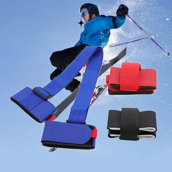 Нов ски полюс рамо ръка превозвач мигли дръжка регулируеми презрамки защита кука линия черен найлон ски дръжка каишка чанта