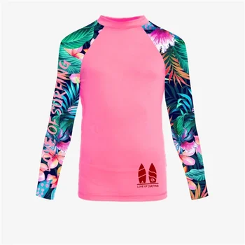 Нова дамска риза за сърф Дамска любовна сърфинг тениска Плажен слънцезащитен крем Rashguard UV защита бански костюми UPF гмуркане спортен костюм