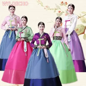 Нова женска традиционна корейска рокля Hanbok Корейски фолклорен сценичен танцов костюм Корейски традиционен костюм Ханбок корейска рокля