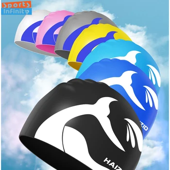 Плувни шапки силиконови сладък мода ухото защита водоустойчив плуване Ca жени мъж възрастни плуване шапка плувни аксесоари