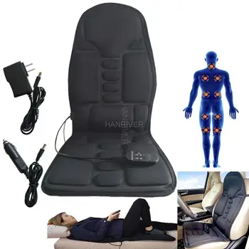 Практичен многофункционален стол за кола масаж на тялото топлина мат седалка капак възглавница врата болка лумбална подкрепа подложка обратно масажор