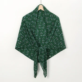 Прекрасен цветен еластичен бръчки квадратен плисиран незабавен шал извънгабаритни печатни шалове и обвивки балон шифон открадна мюсюлмански хиджаб