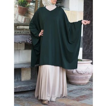 Рамадан мюсюлмански Khimar Abaya жени Batwing ръкав хлабав рокля Турция ислямски молитвена дреха Modest Kaftan Abayas бурка облекло