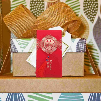 Сватбен червен плик Брачни пакети Китайски стил пликове церемония творчески подарък джоб пари портфейл