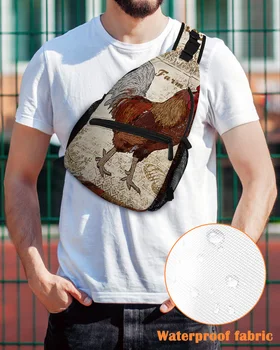 Селски стил кокошка пеперуда текстура гърдите чанти за жени мъже водоустойчив рамо чанта открит пътуване спорт Crossbody чанта