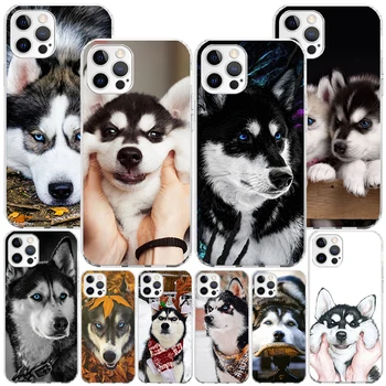Сибирско хъски куче Phnoe калъф за Iphone 11 12 13 Mini 14 15 Pro Max X Xs Xr 7 Plus 8 + Apple 6S SE 2020 Уникален капак Coque