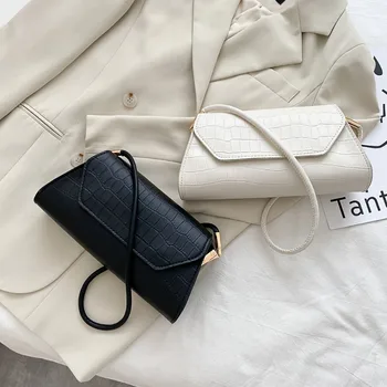 Френска модна чанта за подмишници за жени 2023 Нов Хонг Конг стил ретро случайни чанти за рамо PU кожа мека чанта