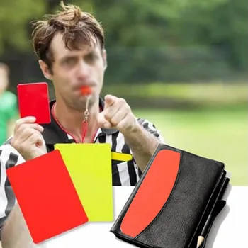 Футбол футбол съдия карта комплект футбол червен и жълт картон съдия доставки портфейл бележник професионална игра съдия инструмент