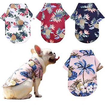 Хавайски ризи за кучета Сладка лятна готина тениска Ropa Ppara Perros костюм костюми за кученце Малък Среден Голям Дрехи за кучета