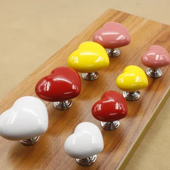 Цветни сърцевидни керамични дръжки модерни минималистични гардероб чекмеджета копчета шкаф врати мебели кухненски чекмеджета