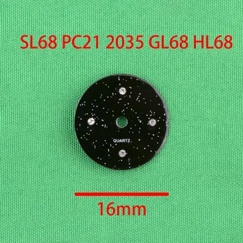 часовник циферблат 16mm за 2035 movment sl68movment pc21movment pc20movment gl68 движение черно зелено