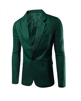 шампанско/бяло/синьо/зелено/червено мъжки костюми нетактичност 1 бутон официален тънък годни плътен цвят палто 1бр сватба костюм само едно яке