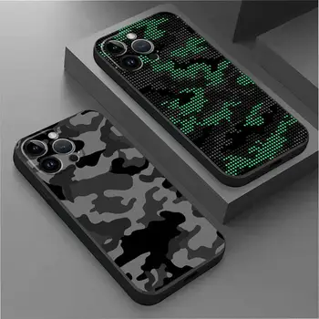 камуфлажен модел Camo военна армия телефон случай за iPhone 14 13 Pro Max 11 12 MINI XS XR X 7 8 6 6S силиконов капак