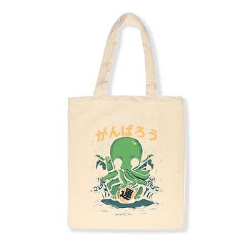 Пазарска чанта Женска платнена платнена чанта за рамо Екологична чанта за съхранение на чанта за многократна употреба Сгъваема еко хранителни чанти Дамска странична чанта