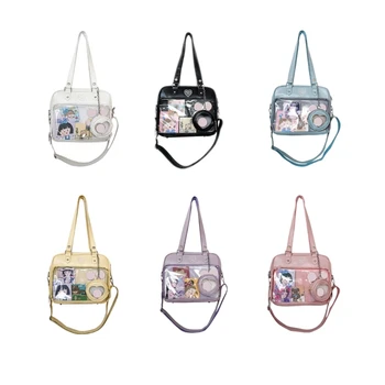 Японски гимназия момичета JK чанта с монета чанта жени PU чанти и портмонета Прозрачен Itabag жени Crosssbody чанти